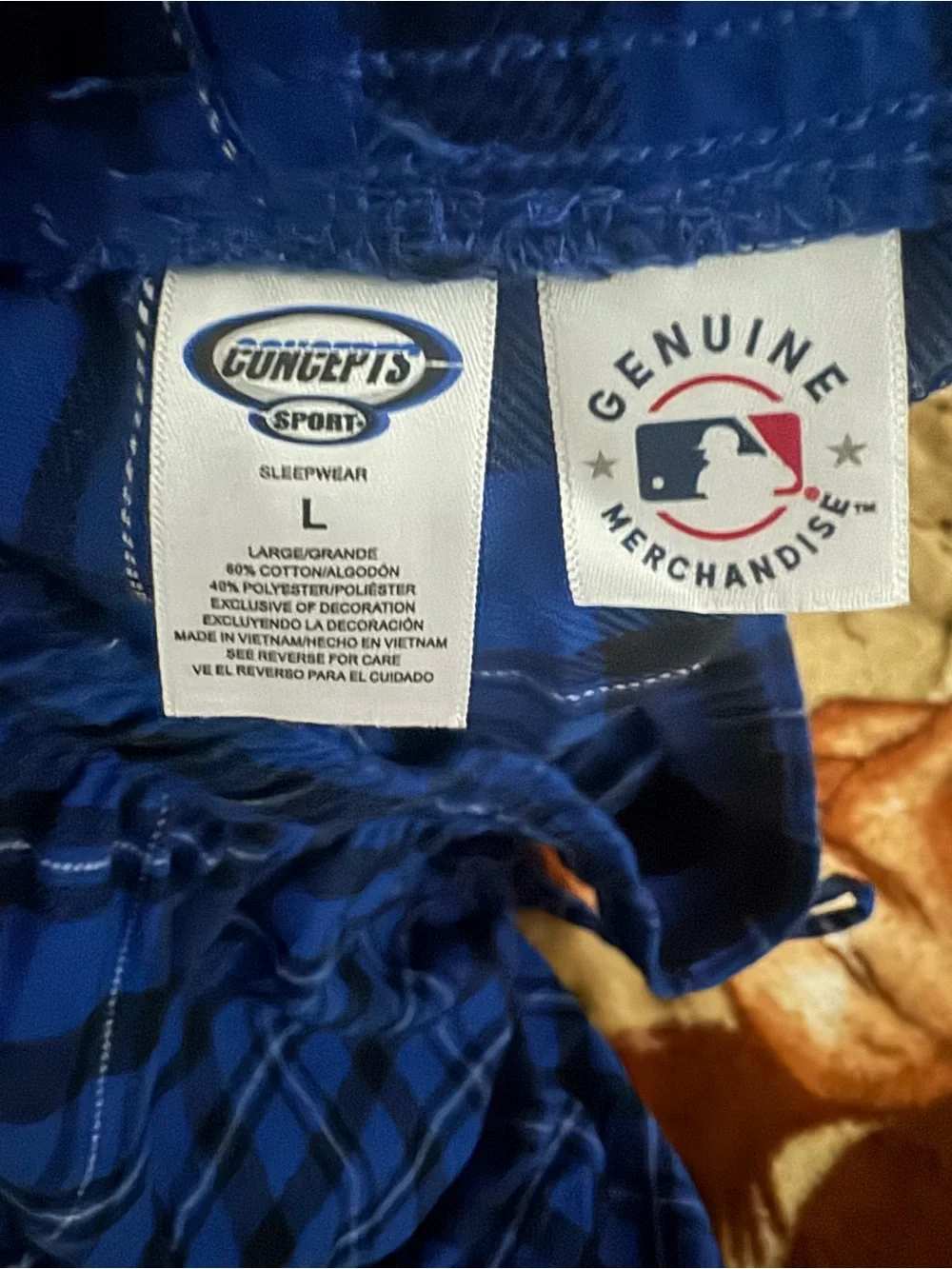 Blue Plaid Men's Dodgers Drawstring Pants